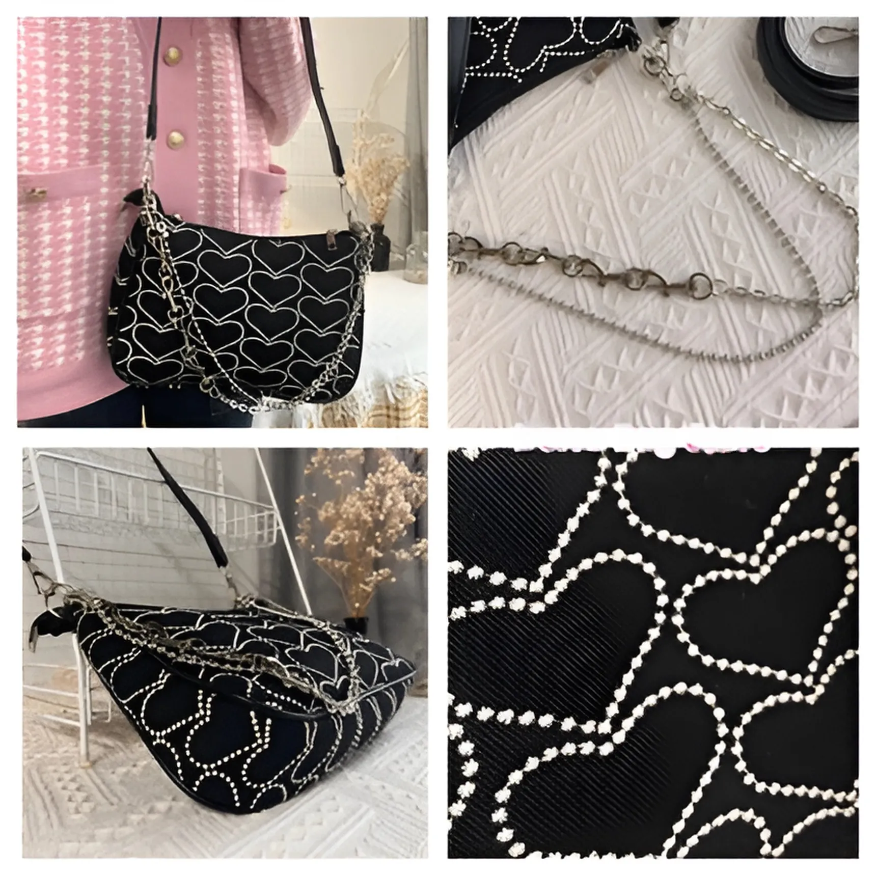 Heart Pattern Shoulder Bag