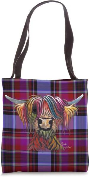 HiGHLaND CoW PRiNT ANiMaL PRiNT ' OLiVeR oN TaRTaN ' Tote Bag