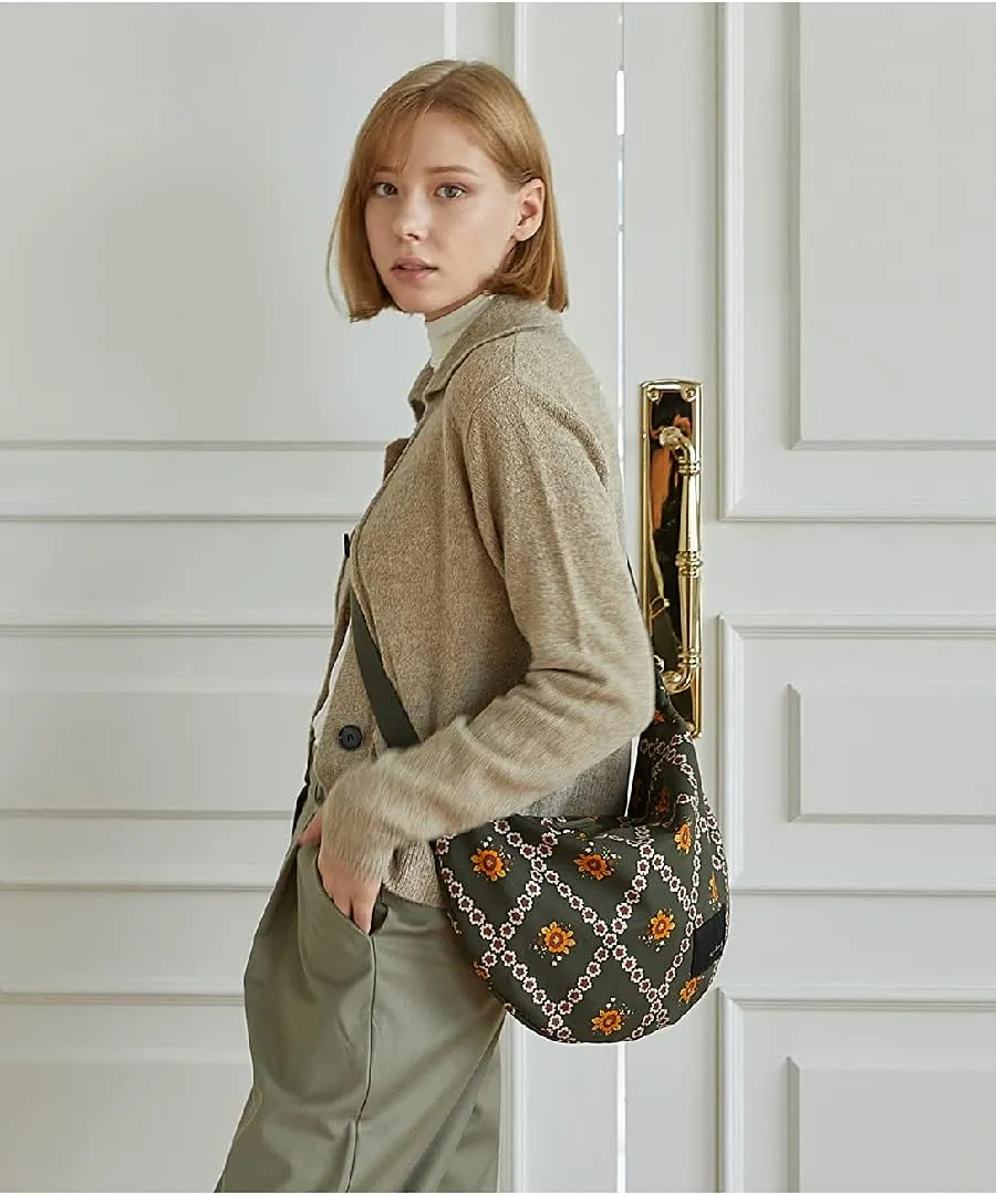 HOBO Shoulder Bags for Women crossbody purse on Korea Designer HOBO vintage retro print shoulder bag