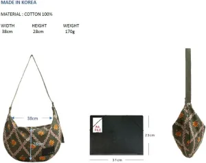 HOBO Shoulder Bags for Women crossbody purse on Korea Designer HOBO vintage retro print shoulder bag