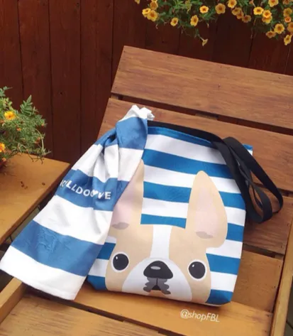 Honey Pied / Striped French Bulldog Tote Bag