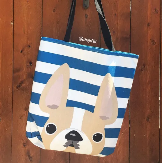 Honey Pied / Striped French Bulldog Tote Bag