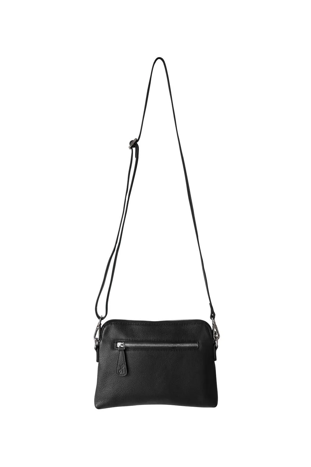 HOOPLA LEATHER MINI CROSSBODY SLOUCH/CLUTCH BLACK