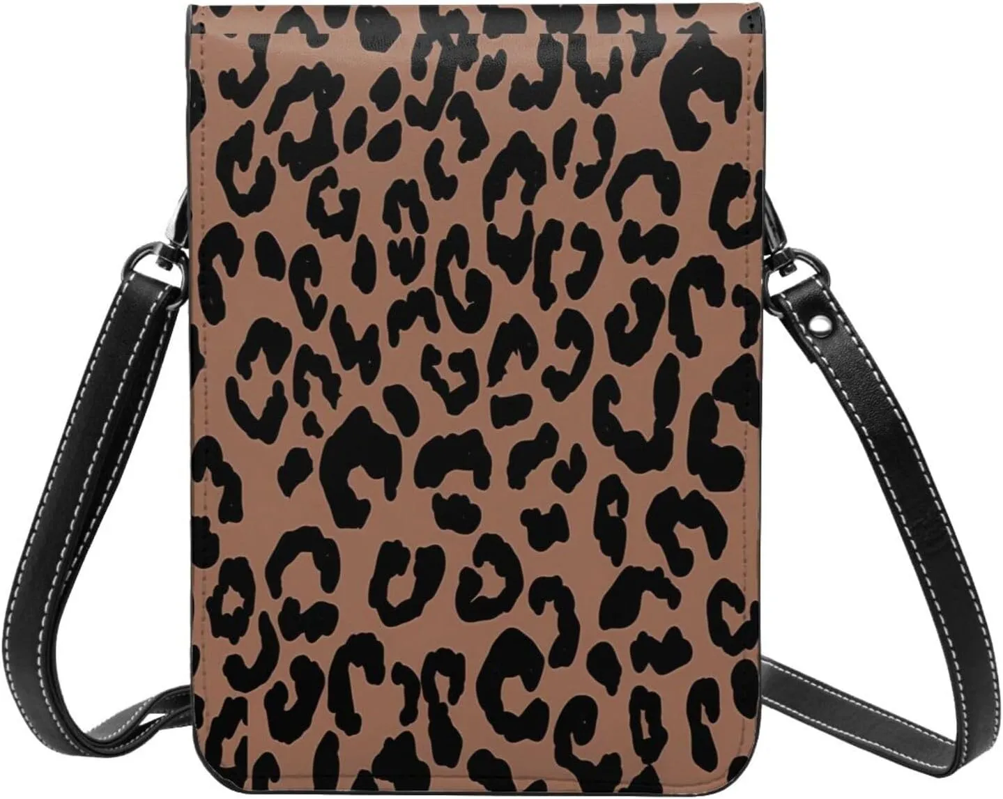 Hot Pinks Cheetah Aesthetic Leather Crossbody Phone Purse for Women Cute Wallet Bags Lightweight Mini Sling Bag