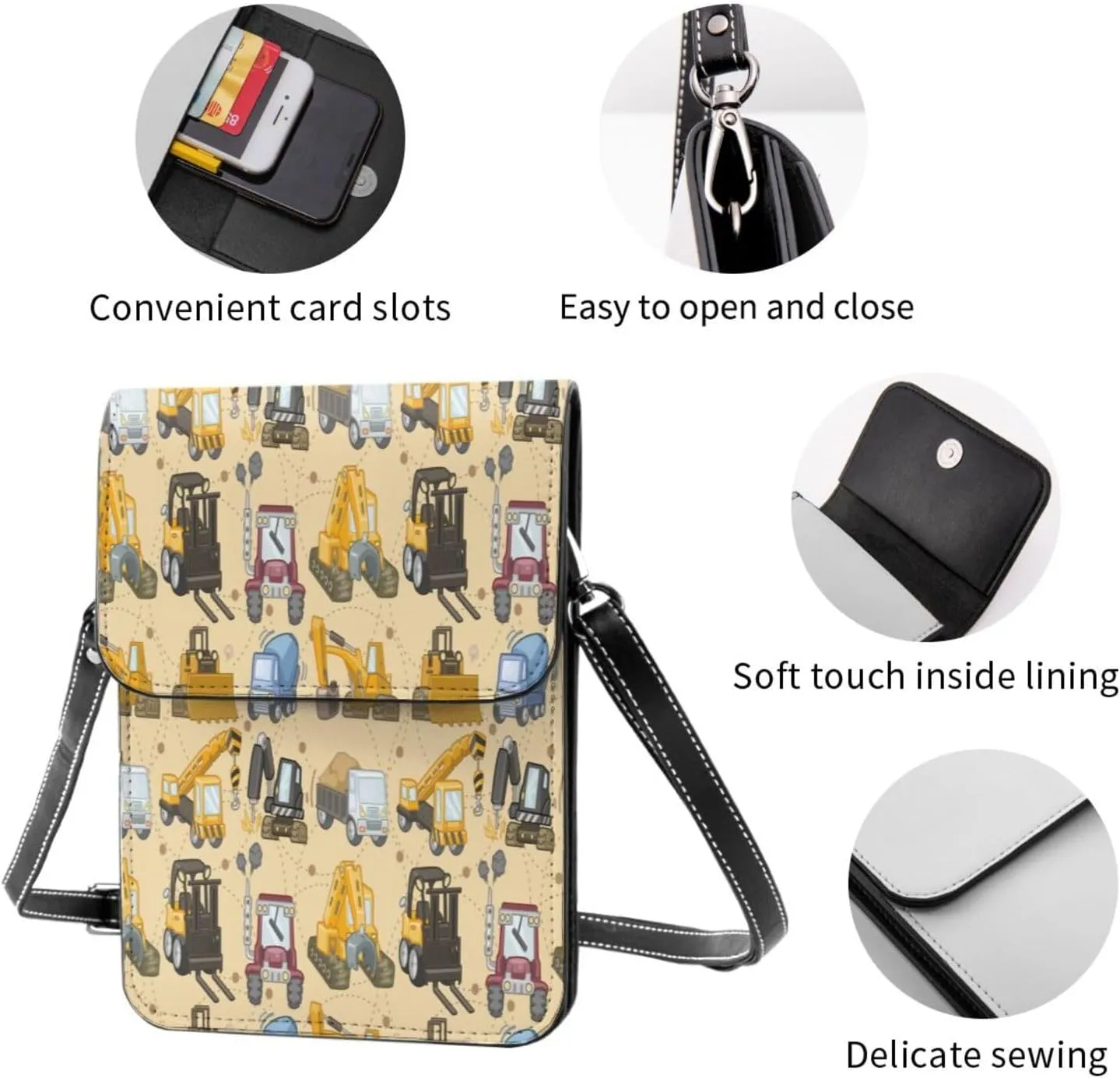 Hot Pinks Cheetah Aesthetic Leather Crossbody Phone Purse for Women Cute Wallet Bags Lightweight Mini Sling Bag