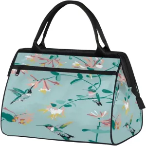Hummingbird Bird Pattern Travel Duffel Bag Sports Travel Duffel Bag Waterproof Durable Large Gym Tote Bag Weekender Overnight Bag for Women Travel Gym Yoga