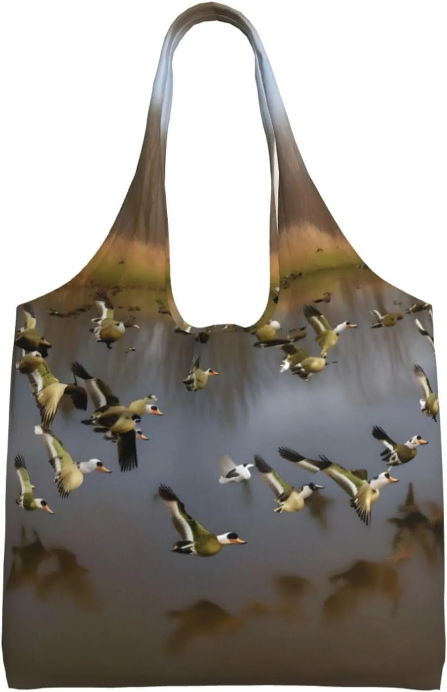 Hunting Flying Wild Ducks print Women Shoulder Canvas Tote Handbag Work Bag for Women Lady Casual Tote's Handbag