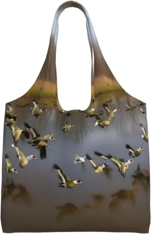 Hunting Flying Wild Ducks print Women Shoulder Canvas Tote Handbag Work Bag for Women Lady Casual Tote's Handbag