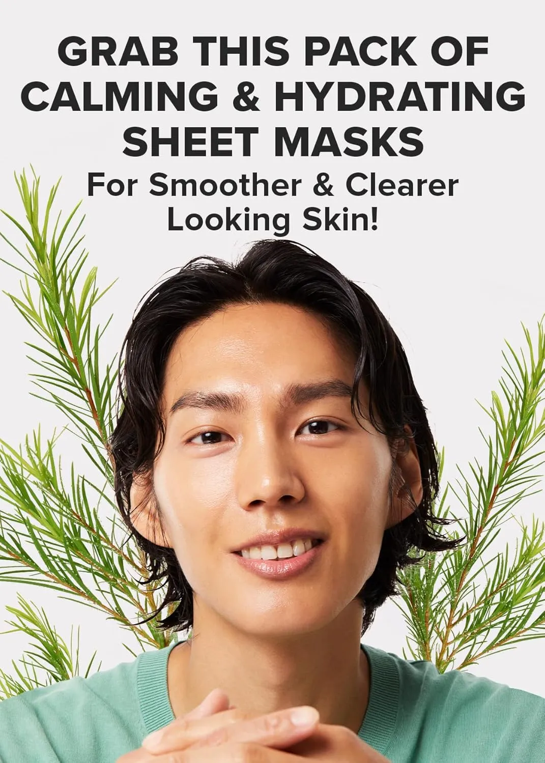 I DEW CARE Sheet Face Mask Pack - Here's The Tea Tree | with Tea Tree Leaf Extract, Soothing, Balancing Korean Face Mask Set for Oily & Sensivitive Skin, Hydrating, Moisturizing (10 Count)