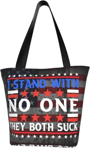 I Stand With No One They Both Suck 2024 Fashion Shoulder Bag Large Capacity For Man Or Woman