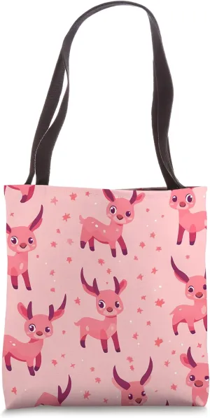 Ibex Kawaii Animal Wildlife Pattern Tote Bag