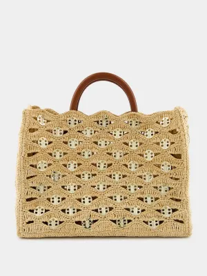 Iconic 1969 Raffia Wave Handbag