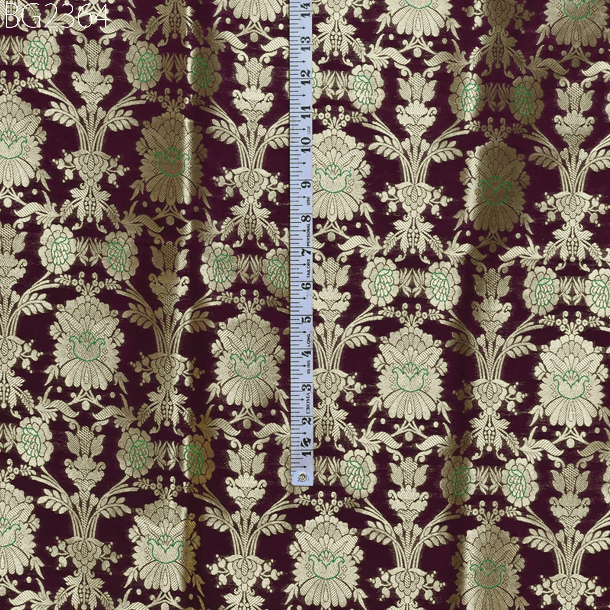 Indian Wine Brocade by the Yard Pure Katan Banarasi Wedding Dress Costume Material Sewing Lehenga Skirt Men Vest Jacket Curtains Home Décor Clothing Upholstery Fabric