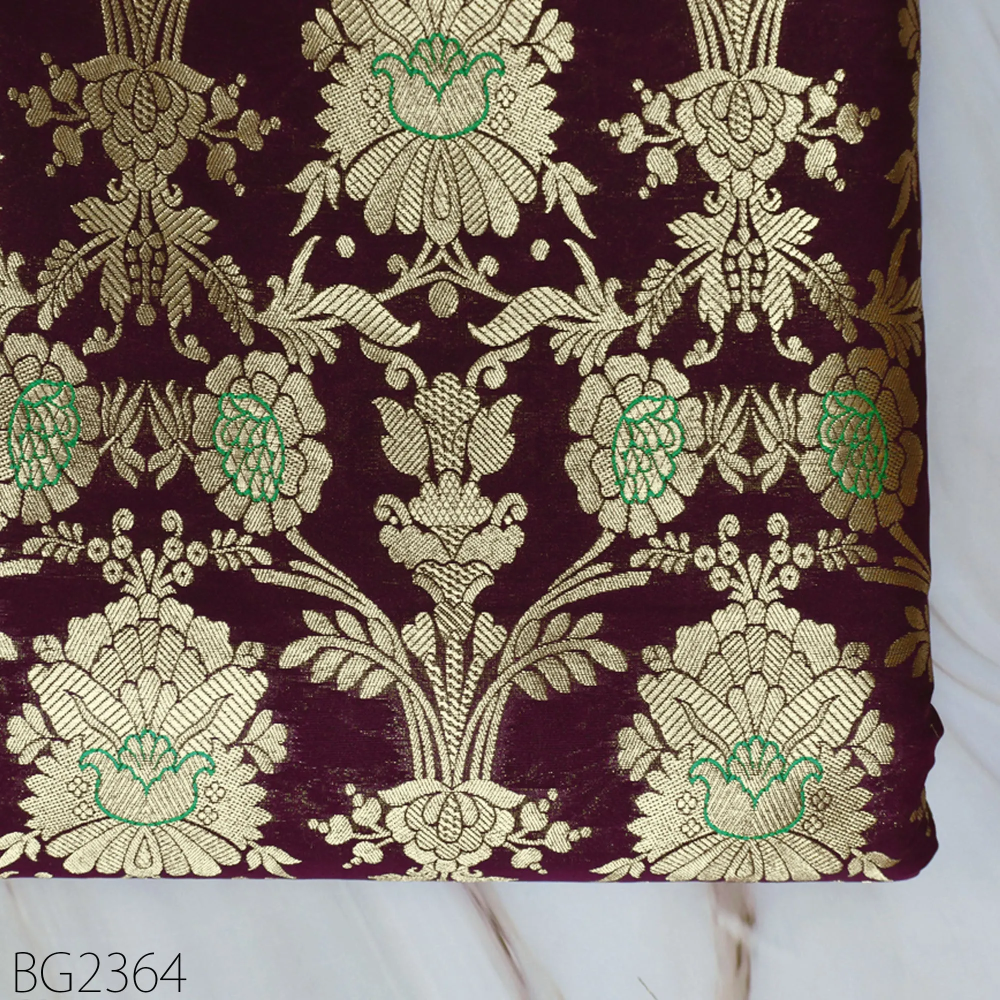 Indian Wine Brocade by the Yard Pure Katan Banarasi Wedding Dress Costume Material Sewing Lehenga Skirt Men Vest Jacket Curtains Home Décor Clothing Upholstery Fabric