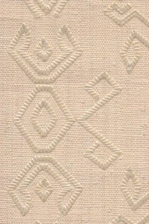 Indomito Embroidered Raffia Powder Wallpaper | Arte Europe