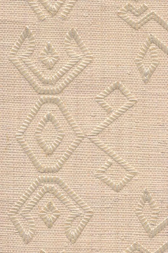 Indomito Embroidered Raffia Powder Wallpaper | Arte Europe