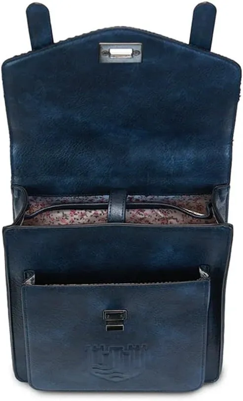 Islander HarrisTweed The Mini Carloway Backpack, Navy Over-Check, Mini