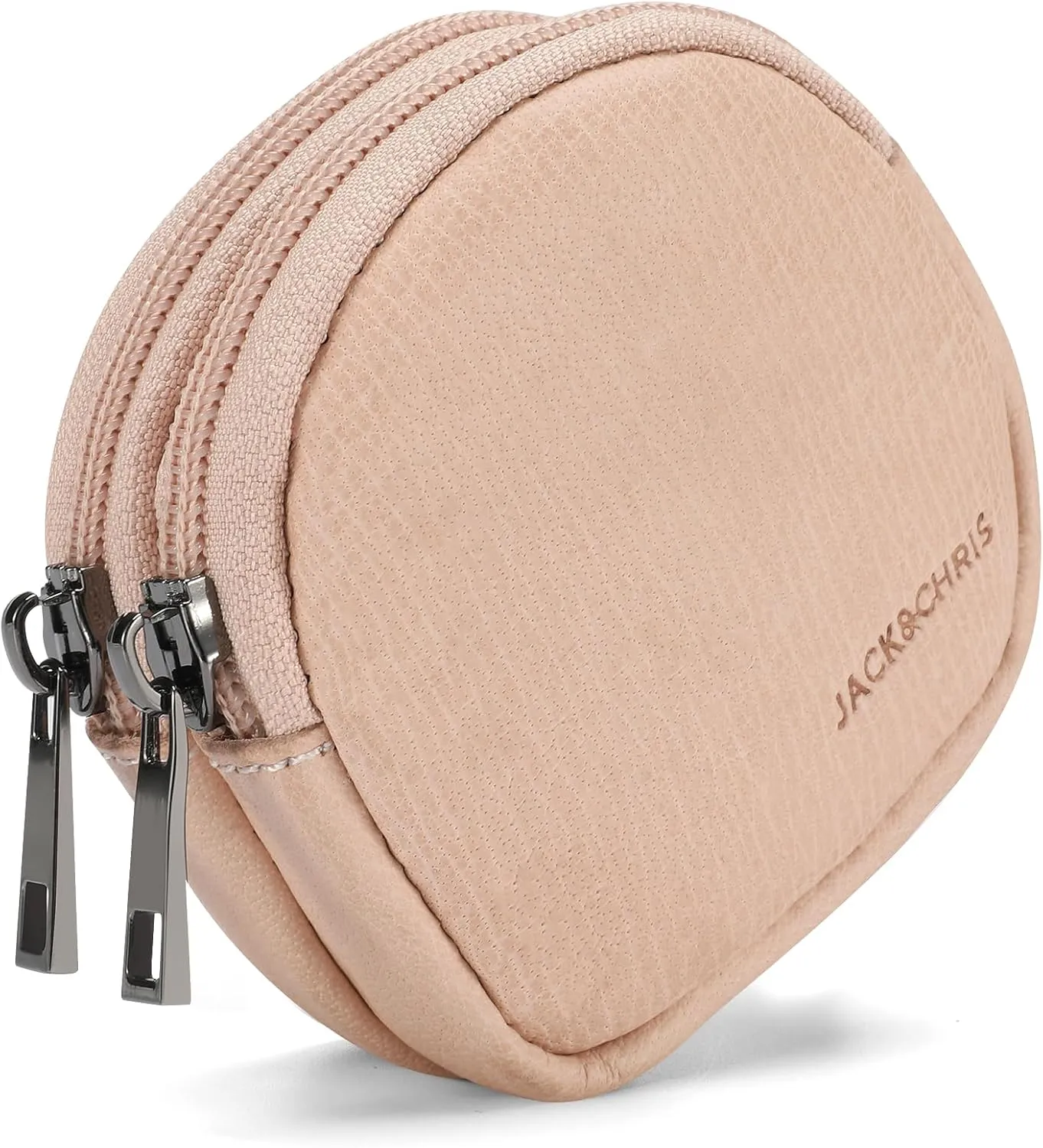 Jack&Chris Coin Purse for Men, Genuine Leather Mini Coin Wallet Zipper Pocket with Back Belt Loop, Coin Bag for Men