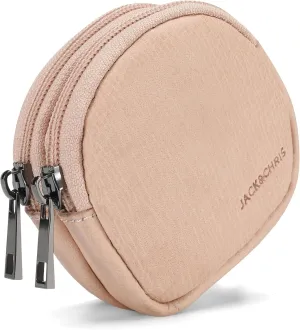 Jack&Chris Coin Purse for Men, Genuine Leather Mini Coin Wallet Zipper Pocket with Back Belt Loop, Coin Bag for Men