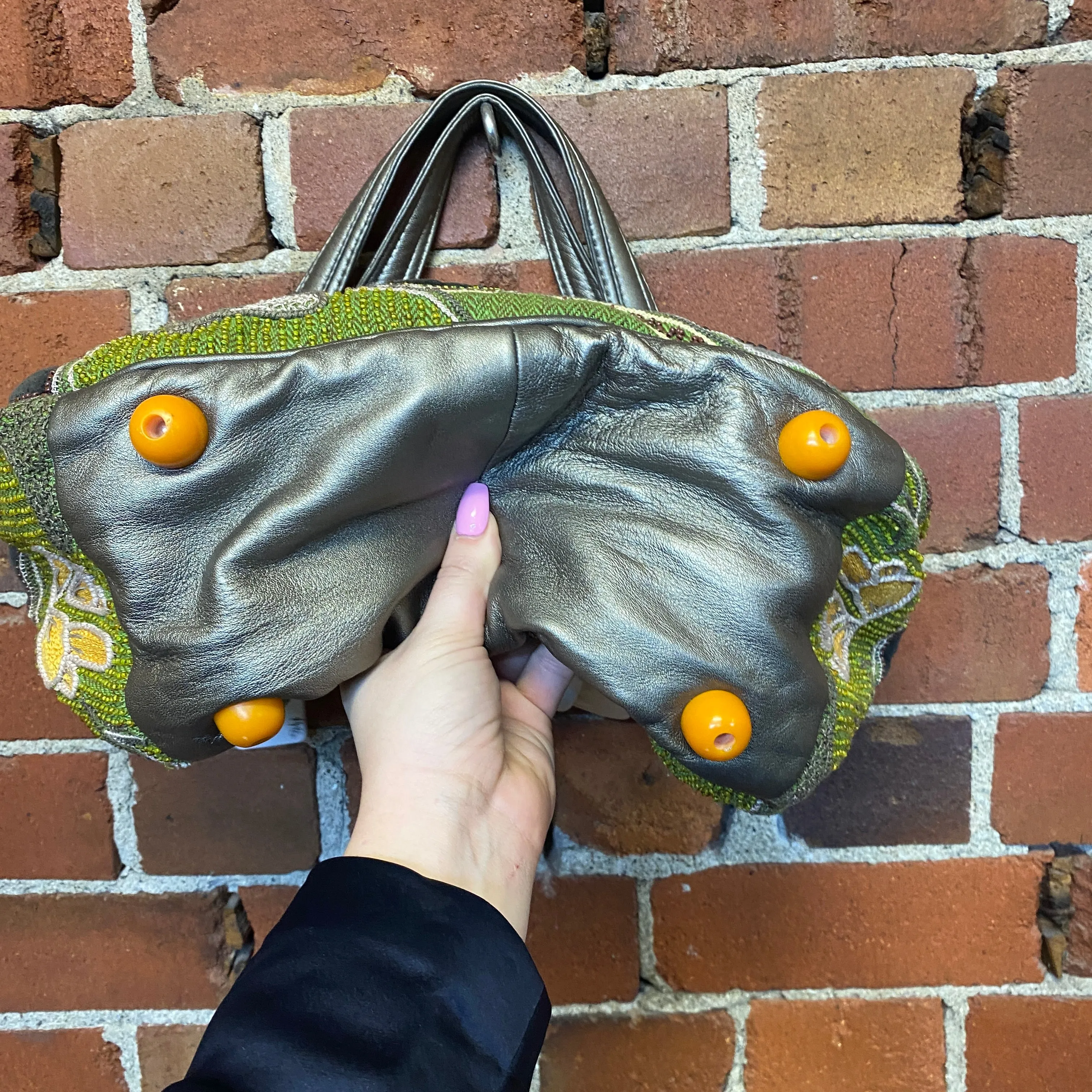 JAMIN PUECH leather tapestry handbag