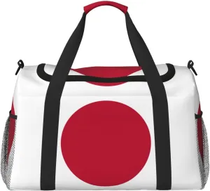 Japanese flag print Large Canvas Travel Duffel Bag Weekender Bags for Women Overnight Bag Carry On Tote Bag