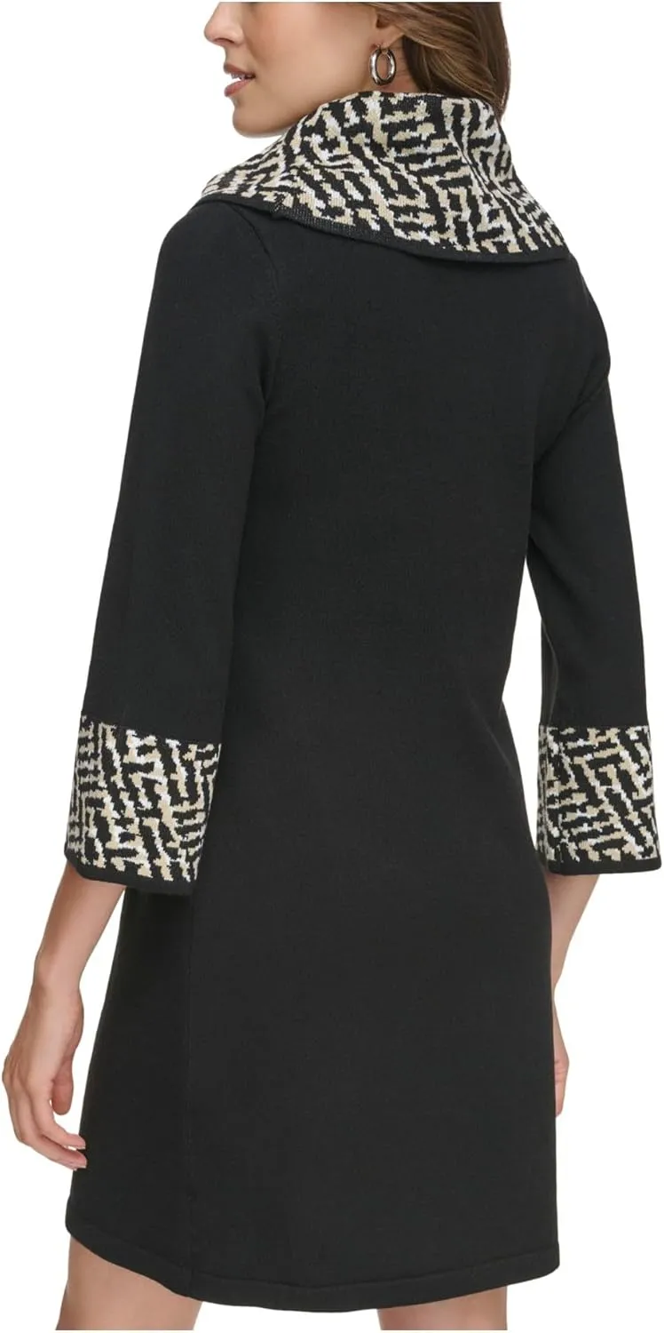 Jessica Howard Womens Petites Cowl Neck Mini Sweaterdress