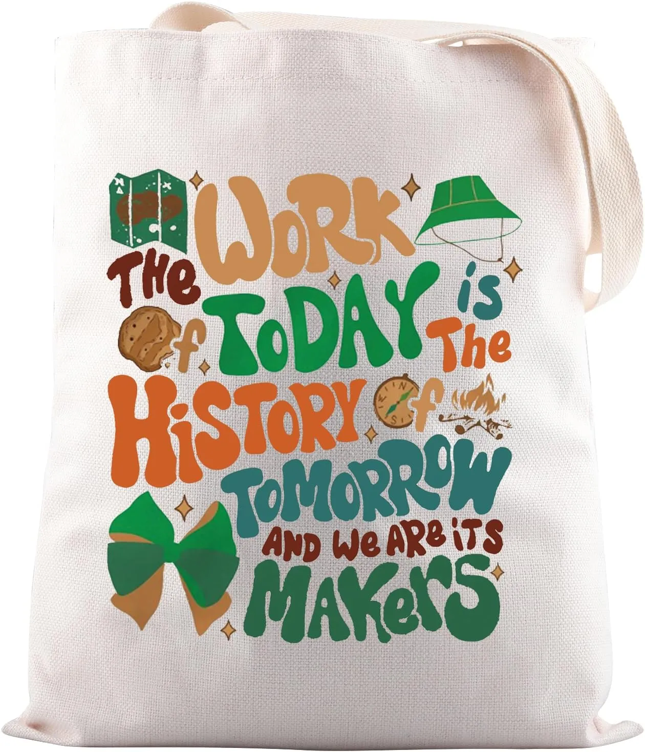 JNIAP Camping Girl Gift Girl Scouts Troop Tote Bag Scout Leader Gift Cookie Mom Gift