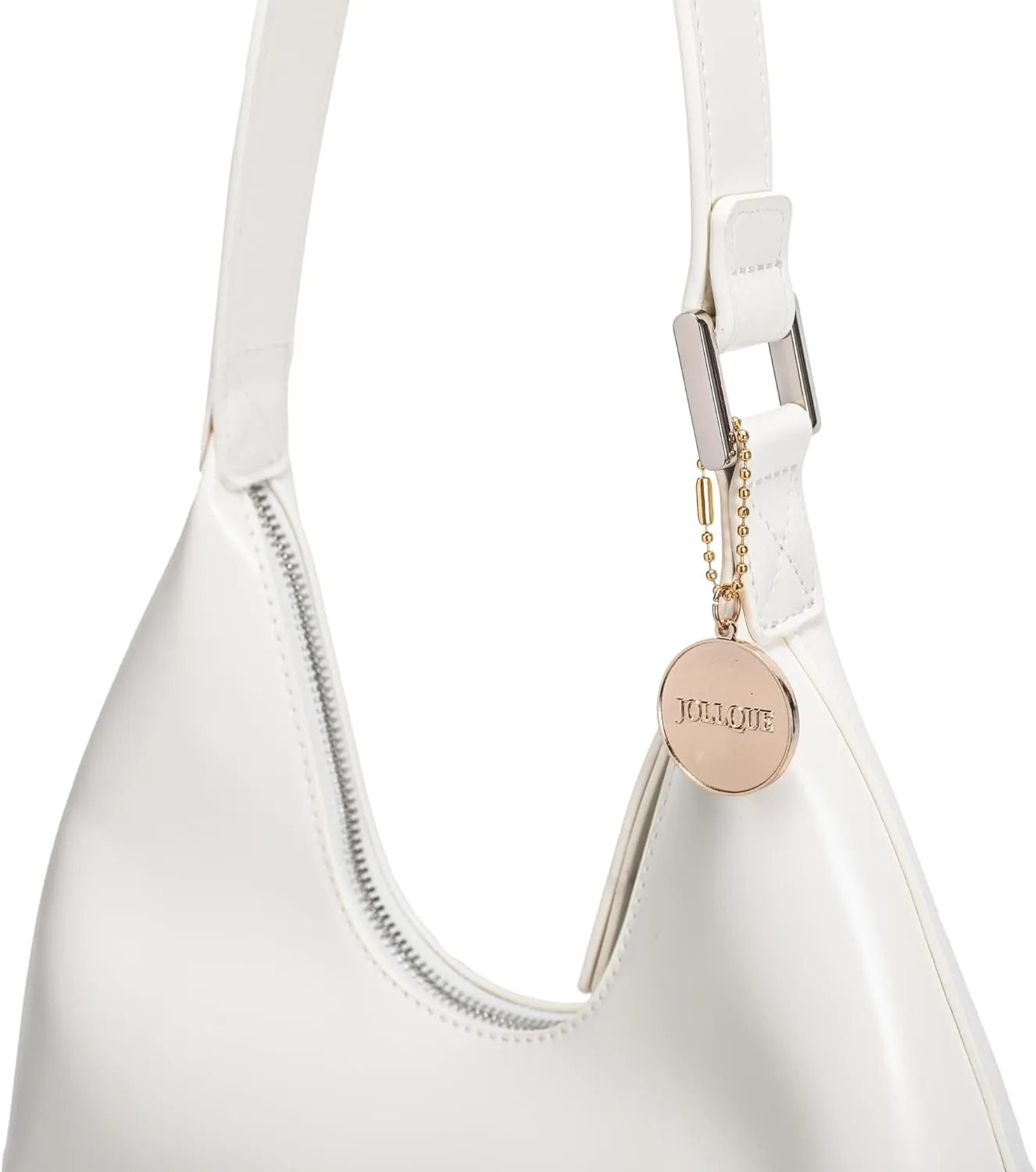 JOLLQUE Shoulder Bag for Women, Small Leather Handbag Purse,Unique Trendy Zipper Hobo Bag