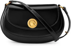 JSEIAJB Spring Wedding Bag Retro Crossbody Bag Women's Texture Sigle Shoulder Saddle Bag Cashew Bag(E)