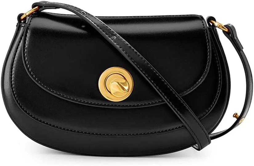 JSEIAJB Spring Wedding Bag Retro Crossbody Bag Women's Texture Sigle Shoulder Saddle Bag Cashew Bag(E)