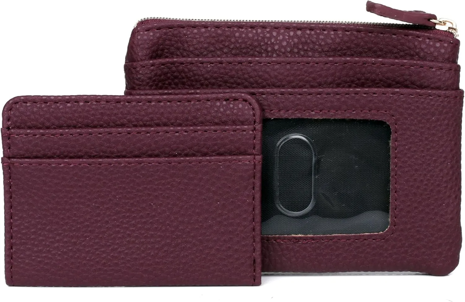 Julia Buxton Solid Pebble Vegan Leather Lg ID Coin Case
