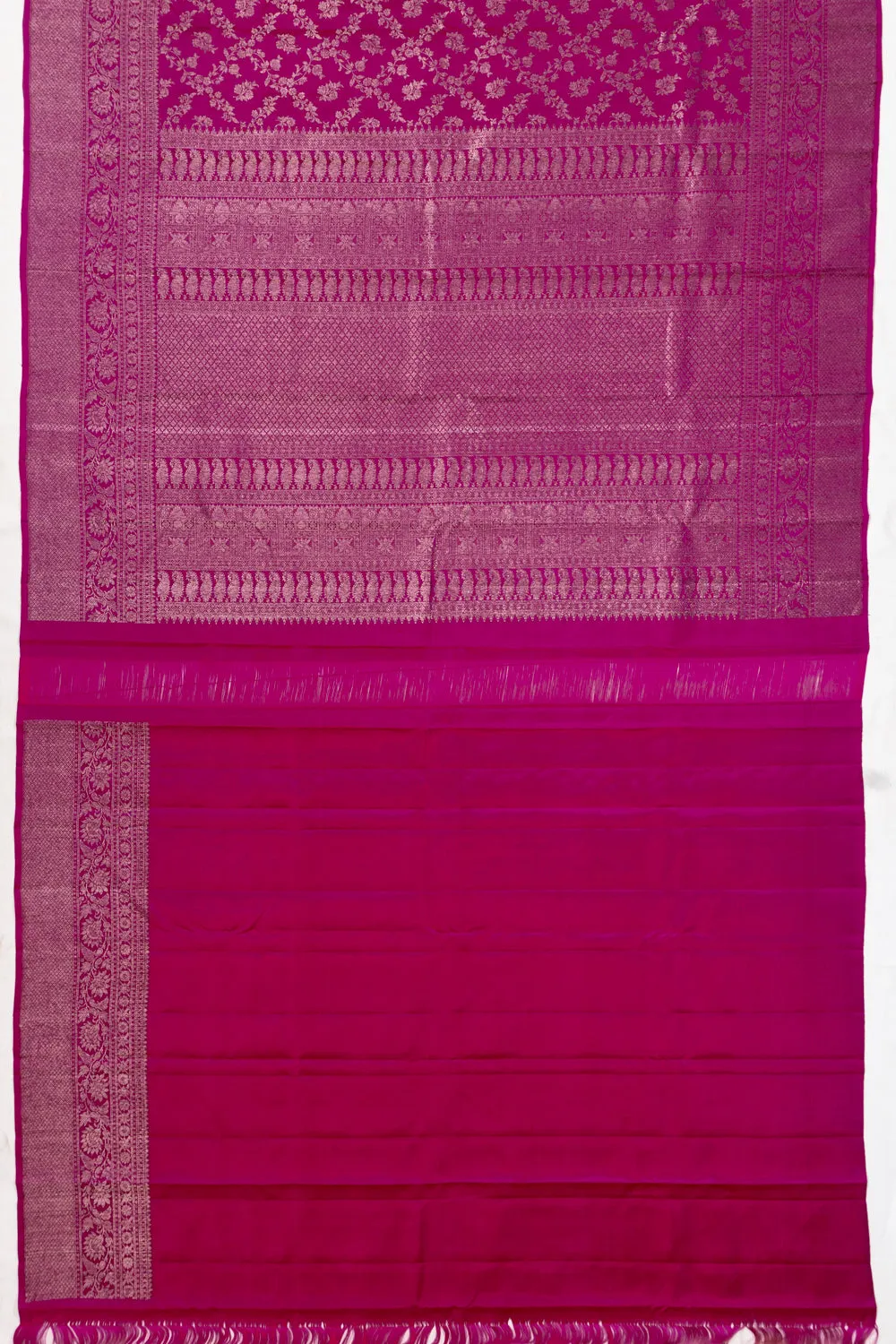 Kanchipuram Silk Antique Zari Jaal And Butta Purple Saree