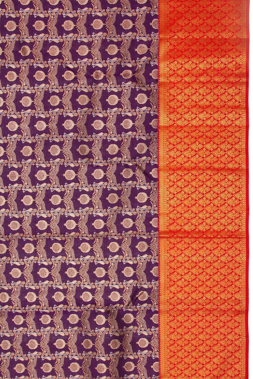Kanchipuram Silk Brocade Purple Saree