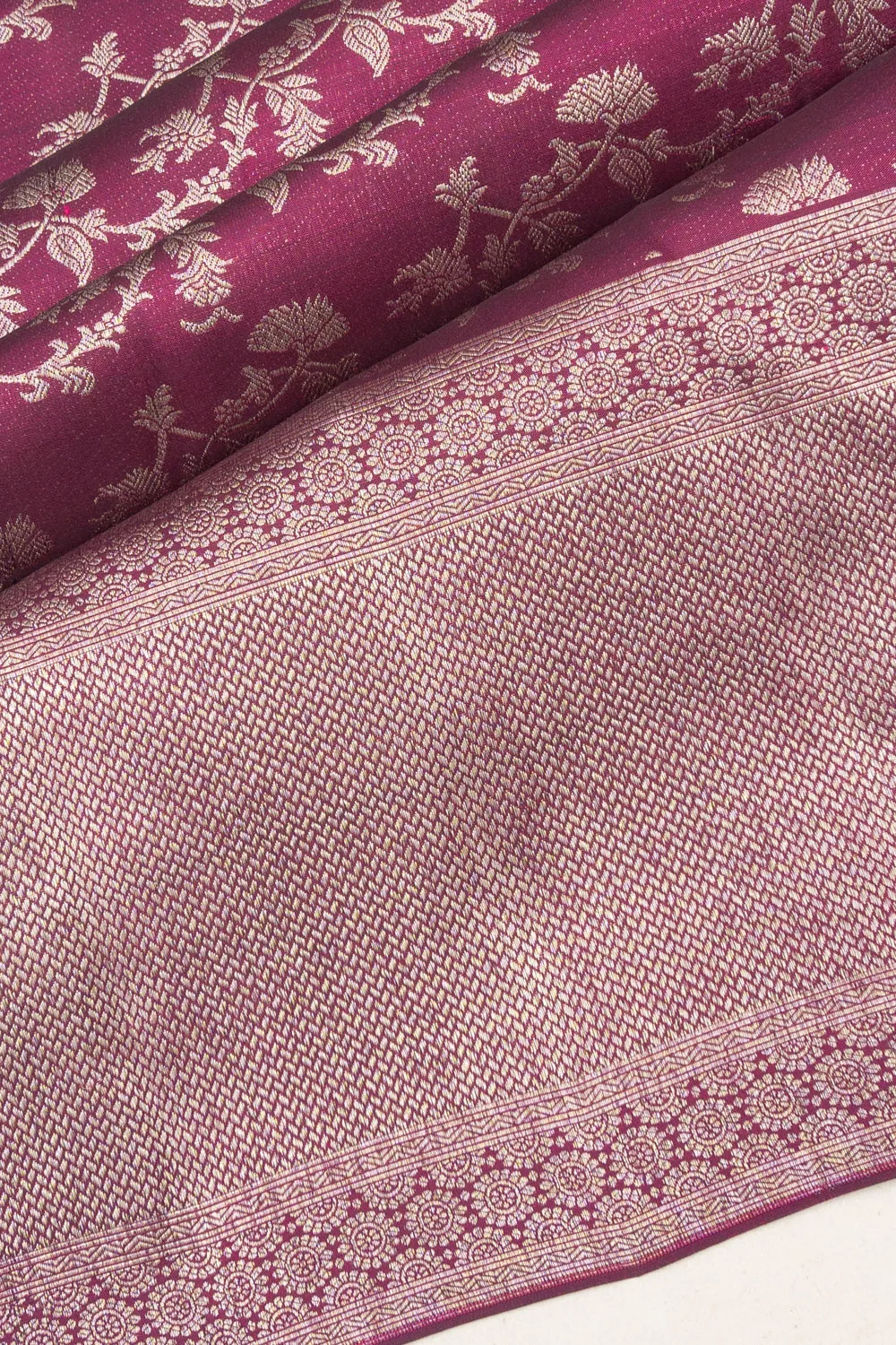 Kanchipuram Silk Jaal Purple Saree