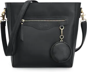 Kattee Leather Purses and Handbags for Women, Shoulder Tote Bucket Bags, Crossbody Pocketbook with Coin Pouch