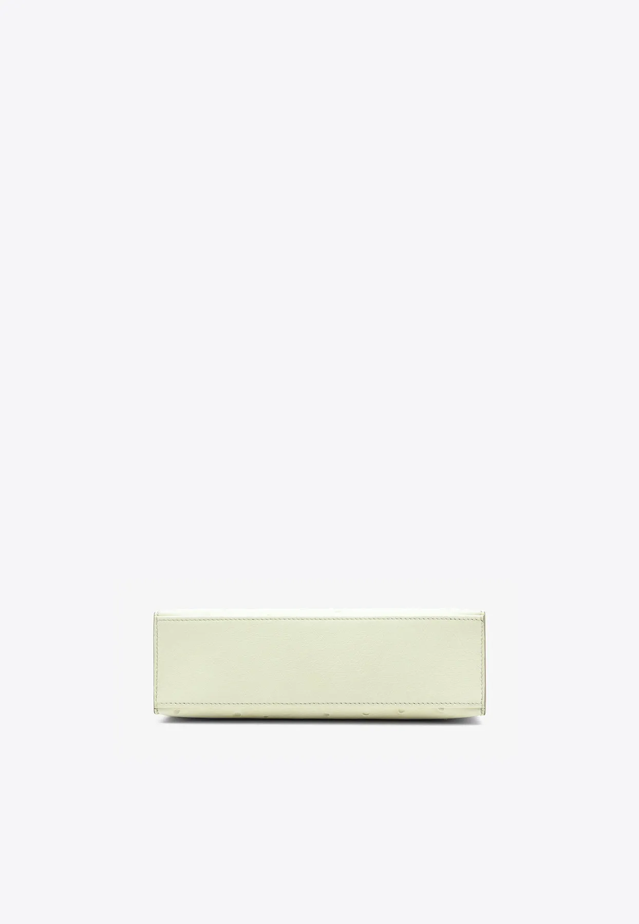 Kelly Pochette in Beton Ostrich Leather with Palladium Hardware