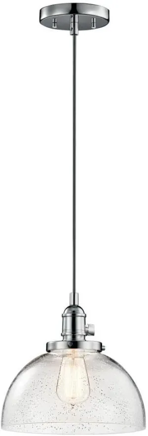 KICHLER Avery 9.25" 1 Light Goblet Mini Pendant with Clear Seeded Glass Chrome