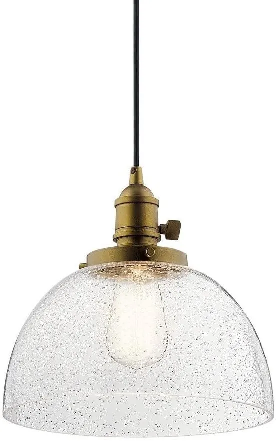 KICHLER Avery 9.25" 1 Light Goblet Mini Pendant with Clear Seeded Glass Chrome
