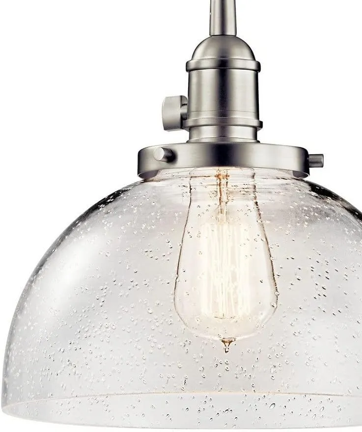 KICHLER Avery 9.25" 1 Light Goblet Mini Pendant with Clear Seeded Glass Chrome