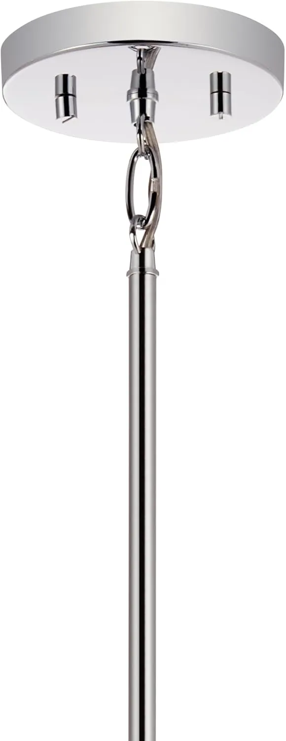 KICHLER Madden 1-Light Mini Pendant with Clear Glass in Chrome, Sloped Ceiling Compatible, for Bathroom or Kitchen (15" x 7"), 52725CH