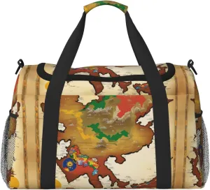 Kingdom of Bhutan map03 print Travel Duffle Bag Gym Bag for Women,Puffer Tote Bag,Weekender Overnight Bag Organizer