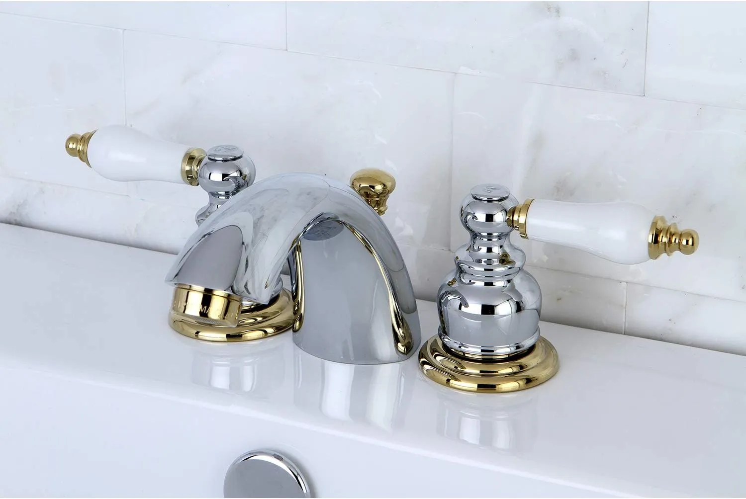 Kingston Brass KB944B Victorian Mini-Widespread Bathroom Faucet, Chrome, 4.5 x 3.5 x 2.06