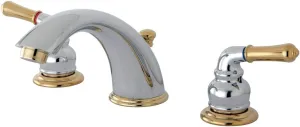 Kingston Brass KB964 Magellan Widespread Bathroom Faucet, 8-Inch Adjustable Center, Polished Chrome/Polished Brass