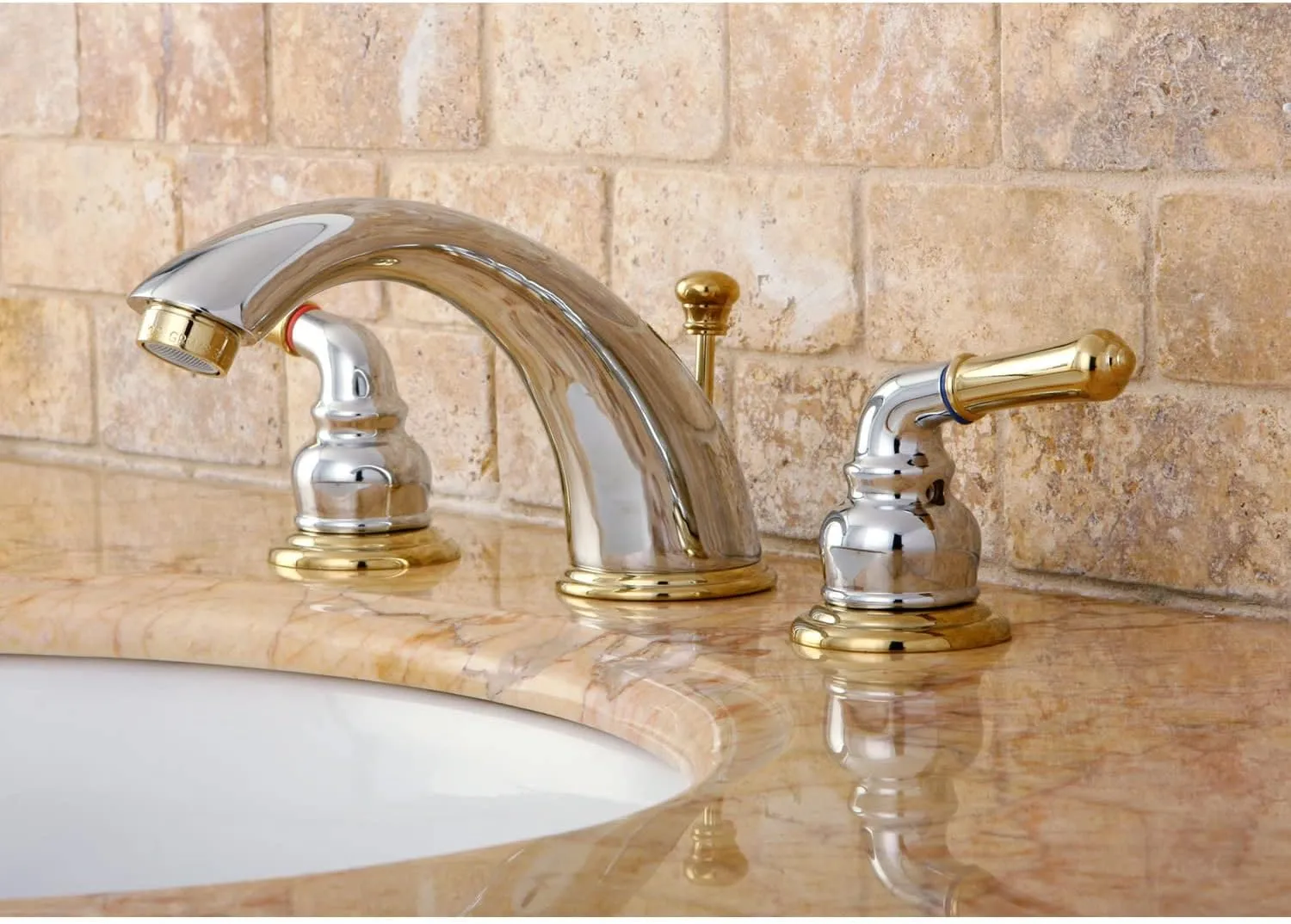 Kingston Brass KB967 Magellan Widespread Bathroom Faucet, 8-Inch Adjustable Center, Brushed Nickel/Polished Chrome