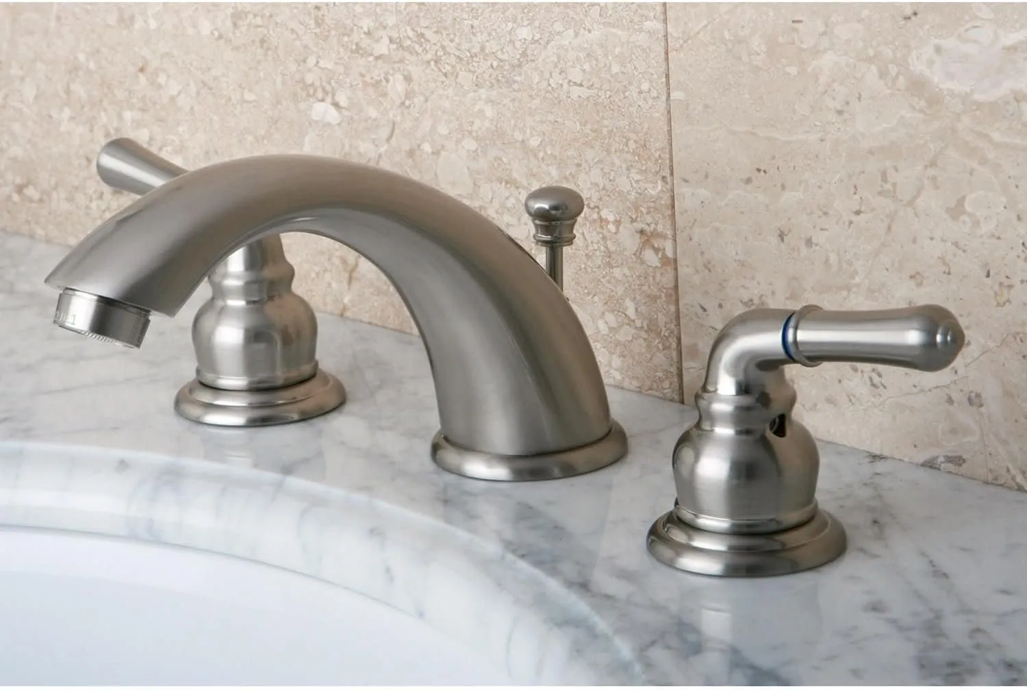 Kingston Brass KB967 Magellan Widespread Bathroom Faucet, 8-Inch Adjustable Center, Brushed Nickel/Polished Chrome
