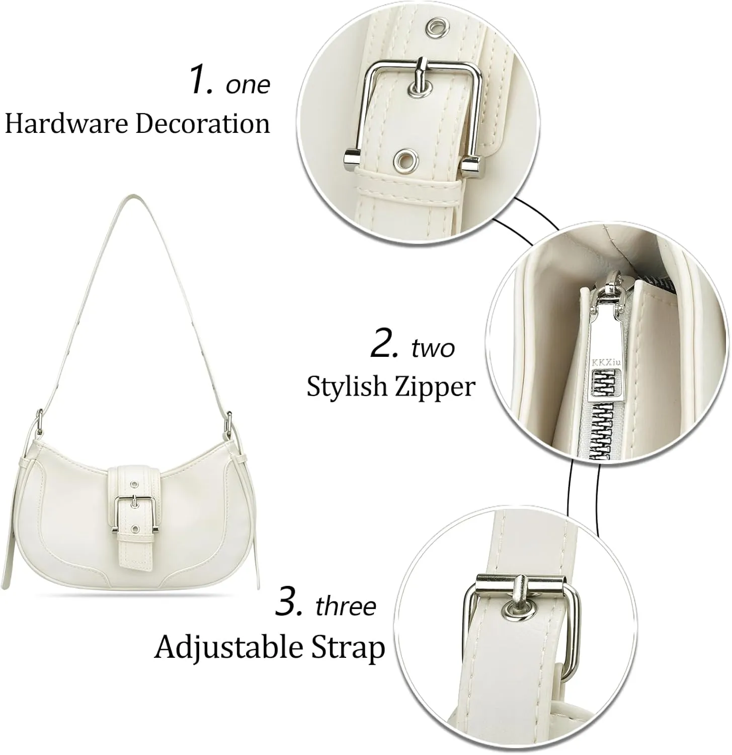 KKXIU Shoulder Bags for Women Retro Crescent Hobo Handbag Y2K Underarm Purse