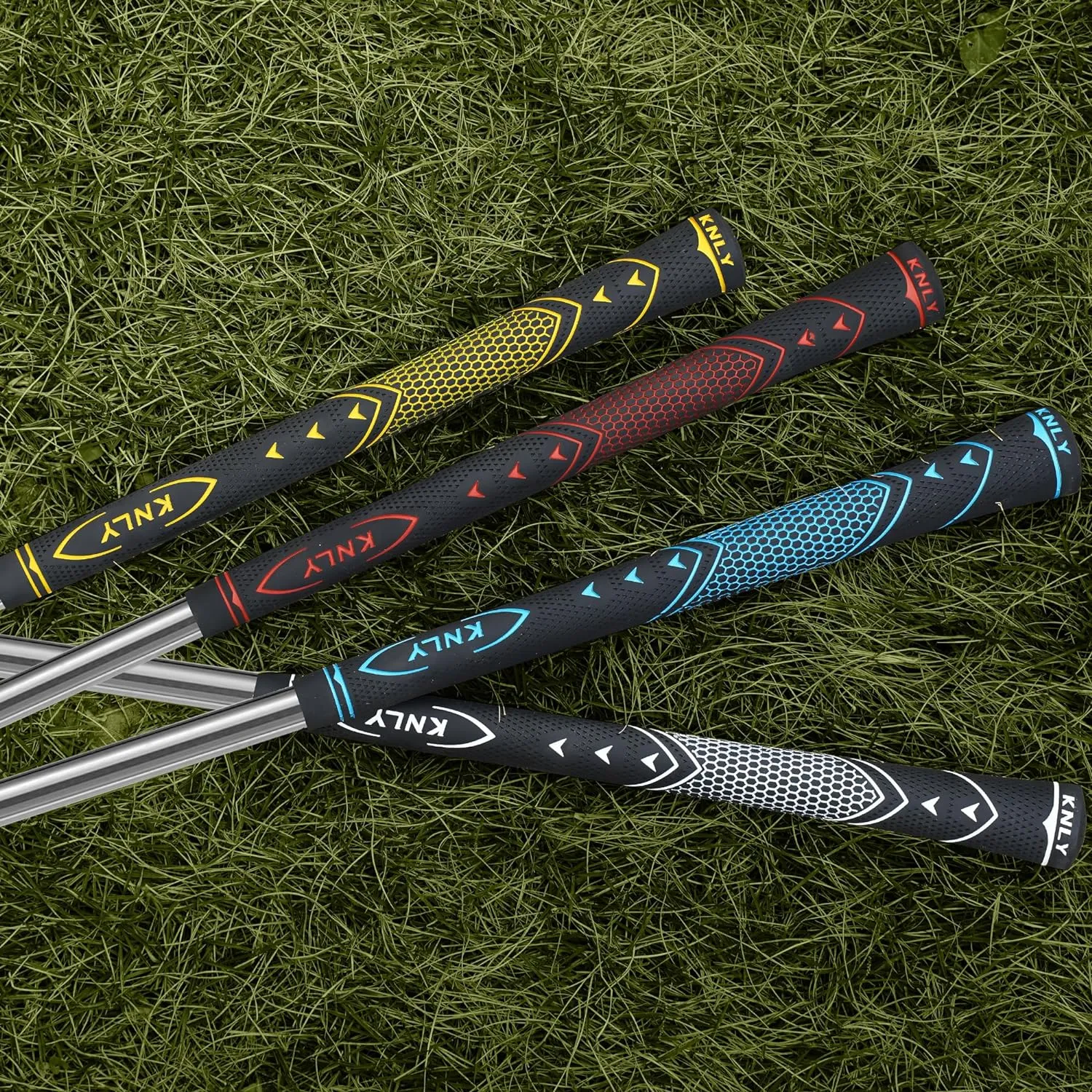 KNLY Golf Grips Set of 13 - High Traction and High Feedback Rubber Golf Club Grips with Anti-Slip and All Weather Performance，13 Grips with 15 Tapes and 13 Grips with All Repair Kits for Choice.