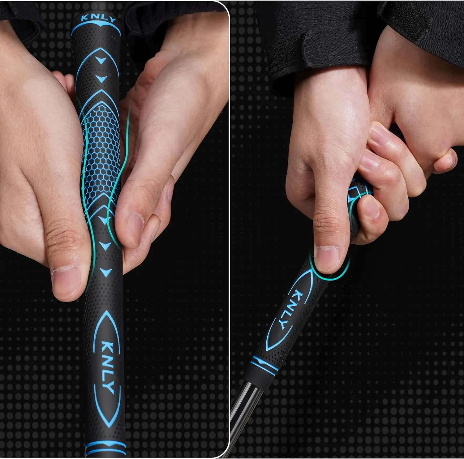 KNLY Golf Grips Set of 13 - High Traction and High Feedback Rubber Golf Club Grips with Anti-Slip and All Weather Performance，13 Grips with 15 Tapes and 13 Grips with All Repair Kits for Choice.