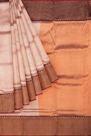 Kota Silk Tissue Brocade Peach Saree