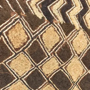 Kuba Raffia Square Textile Congo 22x18 Inch
